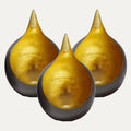 Gold and Black Tea-Light Candle Holders - Set of 3